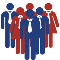 group of worker silhouettes for company team sports registration san antonio tx
